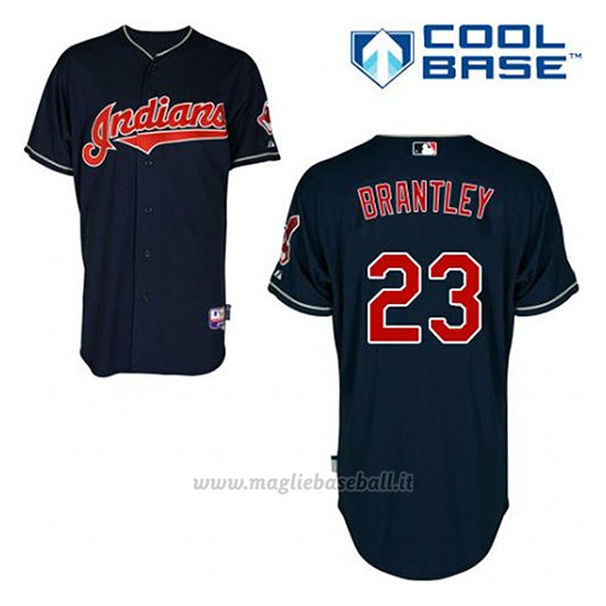 Maglia Baseball Uomo Cleveland Indians Michael Brantley 23 Blu Alterner Cool Base